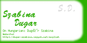 szabina dugar business card